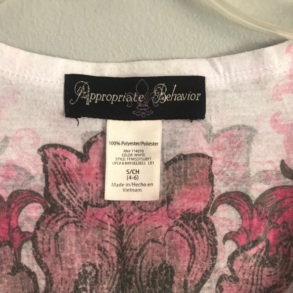 Pink Boho Floral Scrollwork Tank S - Picture 4 of 4